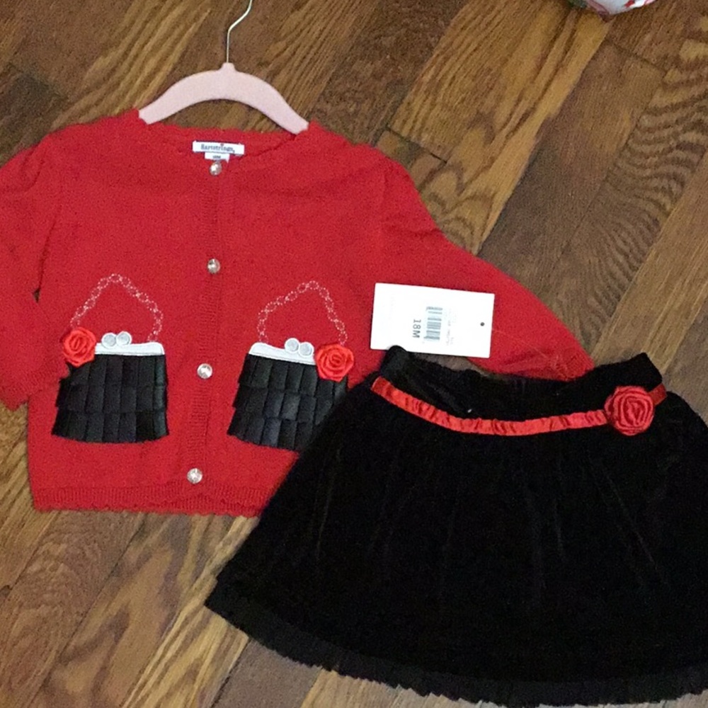 Holiday Cardigan Skirt Set